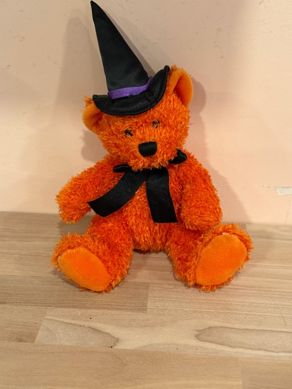 Halloween Orange Plush Bear with Witch Hat - Kids Toy